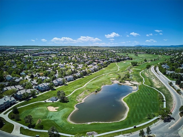 7804 Silverweed Way, Lone Tree, CO 80124 - aerial view of property's location with a nearby body of water, nearby suburban area, and a golf course
