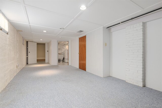 1121 S Ogden St, Denver, CO 80210 - finished below grade area featuring recessed lighting, carpet floors, and washer / clothes dryer