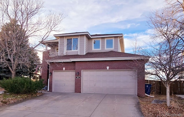 view of front facade featuring a garage