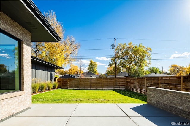 view of yard featuring a patio