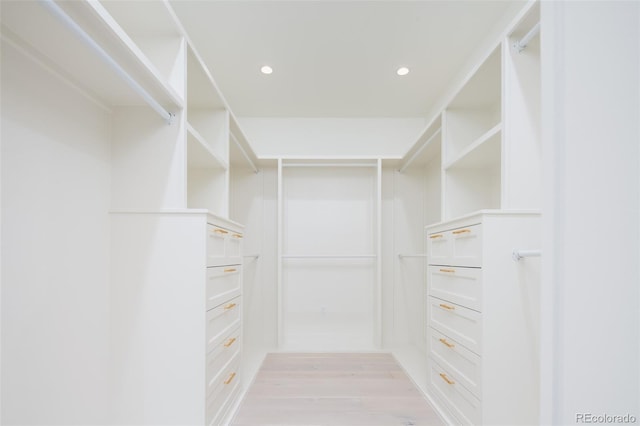 walk in closet featuring light wood-style floors