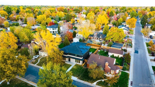 bird's eye view with a residential view