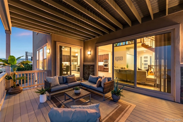 16262 W 95th Ln, Arvada, CO 80007 - wooden terrace with an outdoor living space