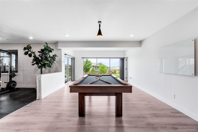 16262 W 95th Ln, Arvada, CO 80007 - rec room featuring billiards table, recessed lighting, and wood finished floors