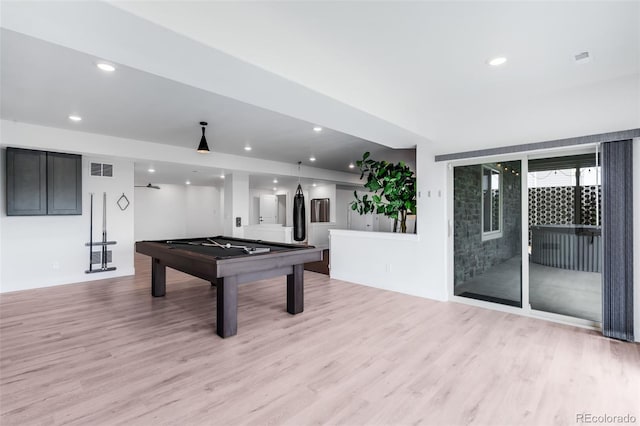 16262 W 95th Ln, Arvada, CO 80007 - recreation room with recessed lighting, light wood-type flooring, and pool table