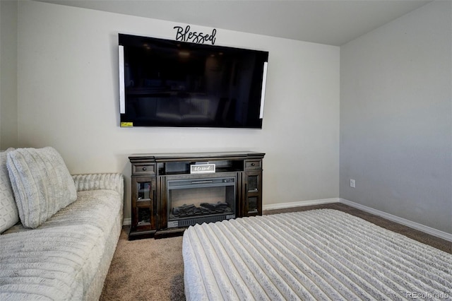 bedroom featuring carpet