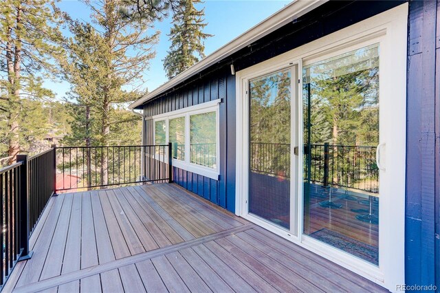 4642 Plettner Ln, Evergreen, CO 80439 - view of wooden deck
