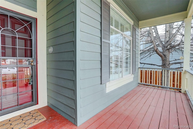 deck with covered porch