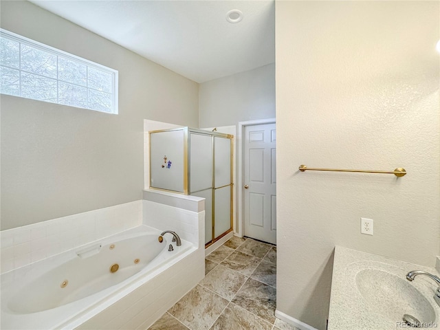 9806 Hooker Ct, Westminster, CO 80031 - bathroom featuring a shower stall and a jetted tub