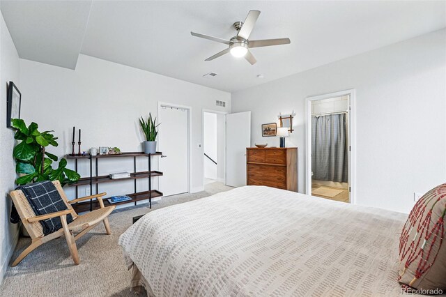 carpeted bedroom with visible vents