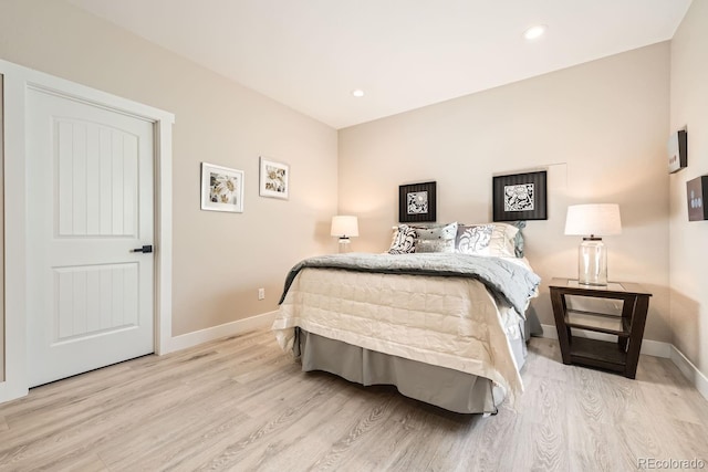 bedroom featuring light wood-type flooring