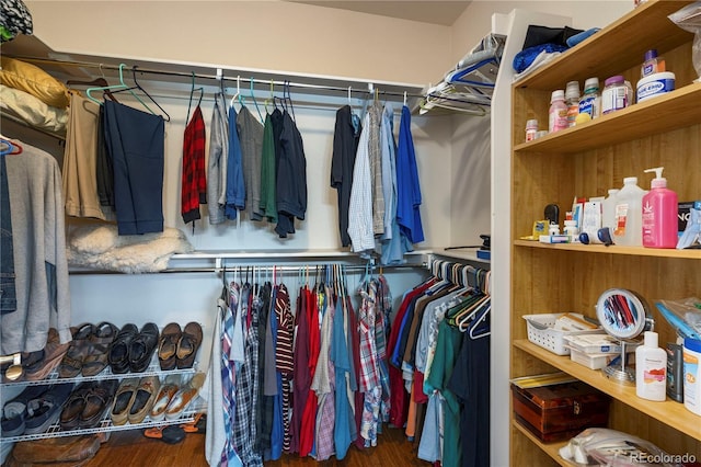 15910 Rhodes Pl, Elbert, CO 80106 - spacious closet featuring wood finished floors