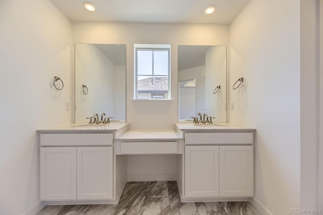 2968 S Poppy St, Morrison, CO 80465 - bathroom with vanity and marble finish floor