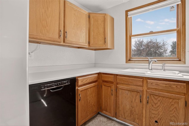 10181 Detroit Ct, Thornton, CO 80229 - kitchen featuring black dishwasher, light countertops, and light tile patterned flooring