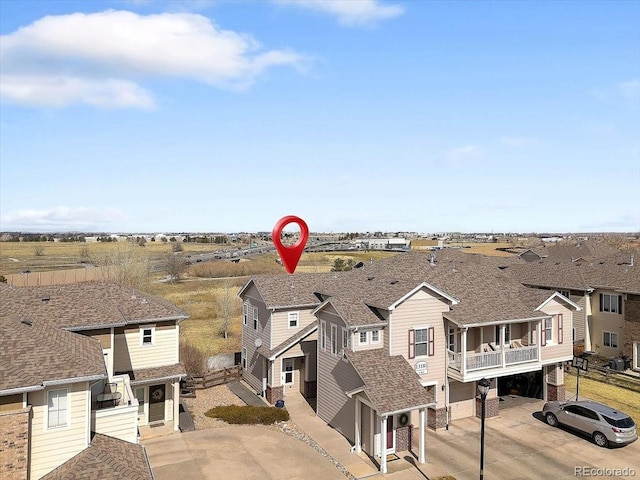 aerial view featuring a residential view