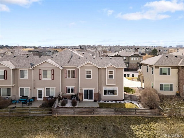 drone / aerial view with a residential view