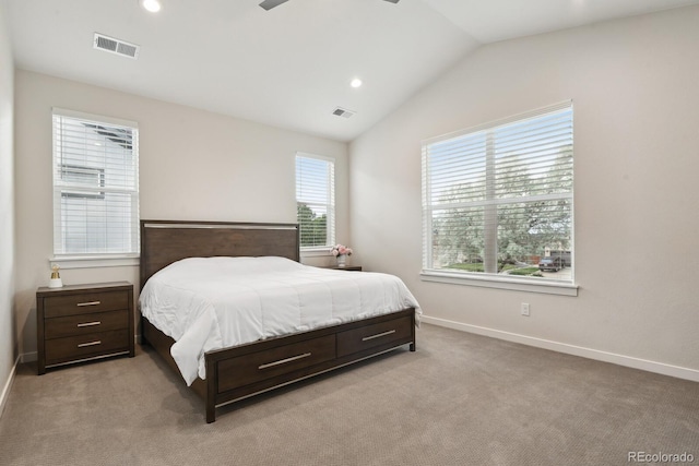 11151 W 53rd Dr, Wheat Ridge, CO 80033 - bedroom with lofted ceiling, light colored carpet, and recessed lighting