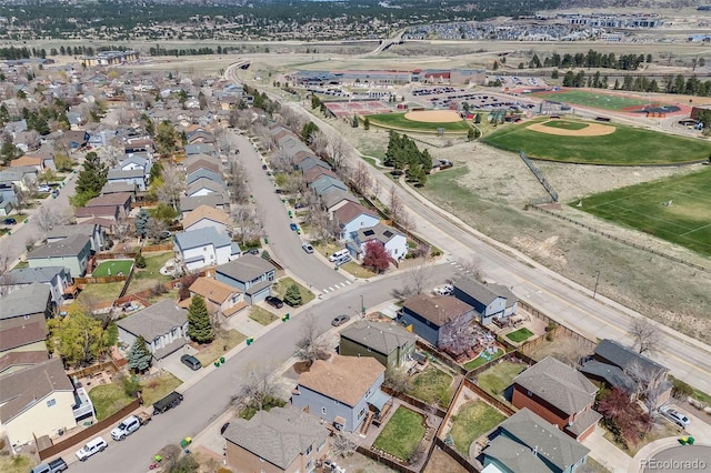 bird's eye view with a residential view