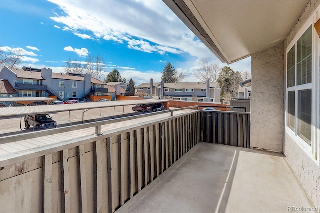 balcony featuring a residential view