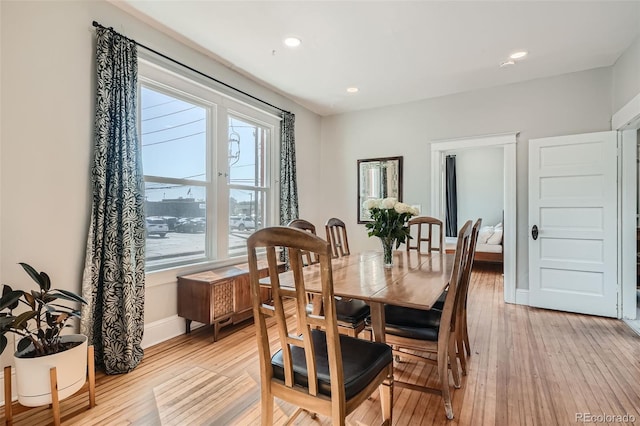 493 S Lincoln St, Denver, CO 80209 - dining space featuring recessed lighting, light wood finished floors, and baseboards