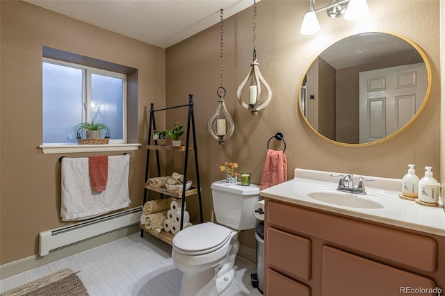 11170 Peaceful Valley Rd, Colorado Springs, CO 80925 - bathroom with a baseboard heating unit and vanity