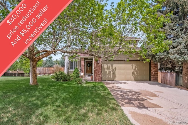 16309 Hedgeway Dr, Parker, CO 80134 - view of front of house with brick siding and driveway