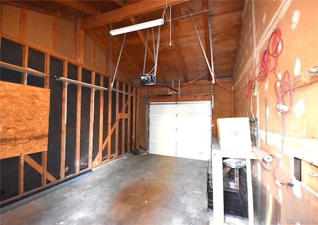 garage featuring a garage door opener