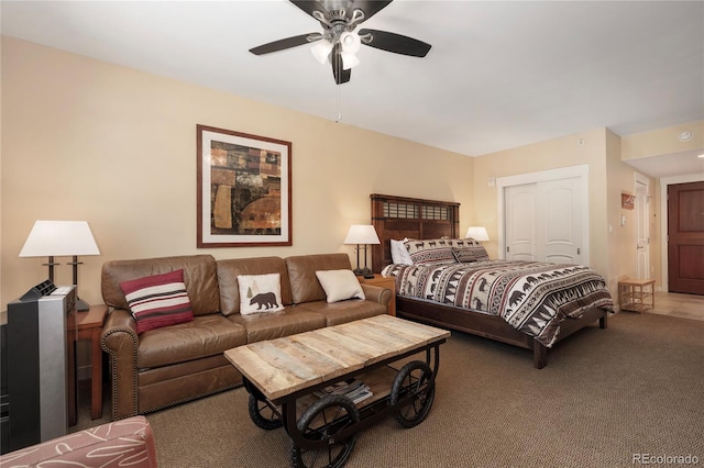 580 Winter Park Dr # 4571-4573, Winter Park, CO 80482 - carpeted bedroom with a closet and a ceiling fan