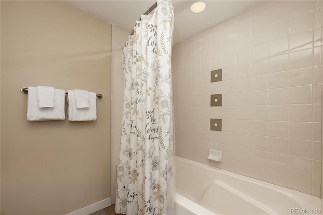 580 Winter Park Dr # 4571-4573, Winter Park, CO 80482 - bathroom with baseboards and shower / bathtub combination with curtain