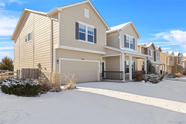 view of front of home with a garage