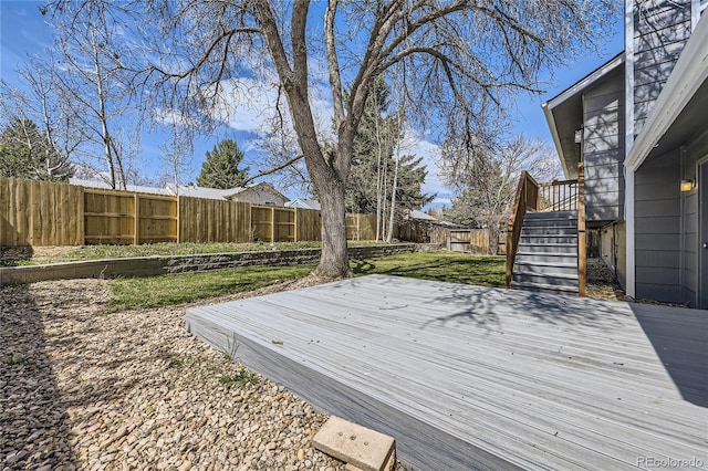 145 S Buchanan Ave, Louisville, CO 80027 - wooden terrace featuring a fenced backyard and stairs