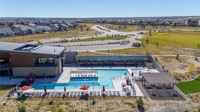 3038 Blithe Pt, Castle Rock, CO 80108 - aerial view of residential area with a pool