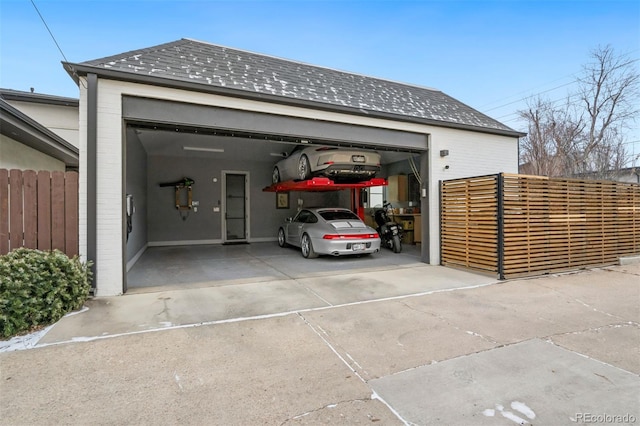 view of garage