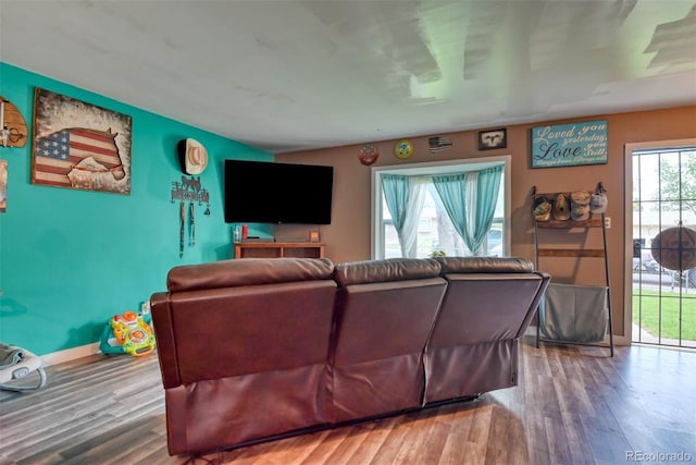 12 Arrawanna St, Colorado Springs, CO 80909 - living area with wood finished floors and baseboards
