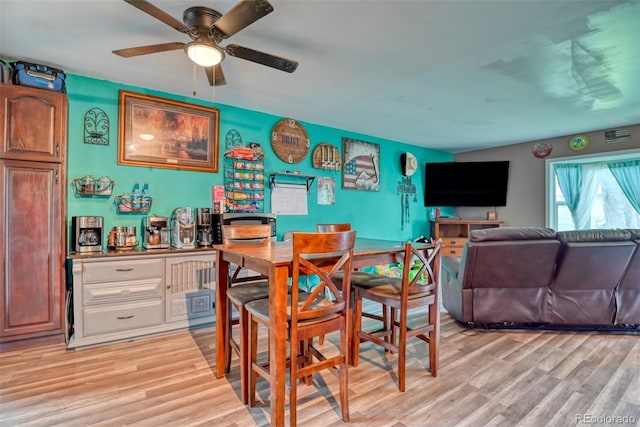 12 Arrawanna St, Colorado Springs, CO 80909 - dining room with light wood-type flooring and ceiling fan