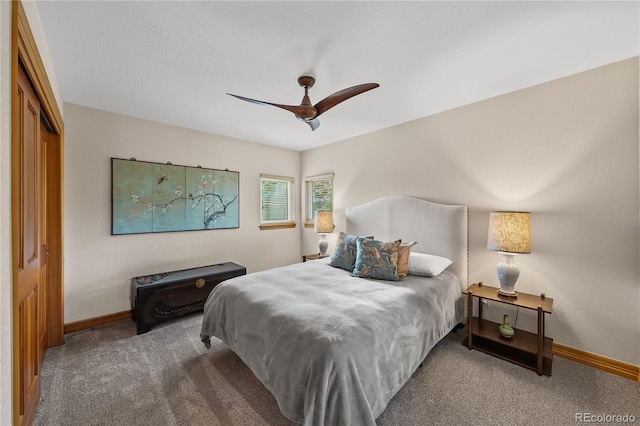 1999 Champions Cir, Castle Rock, CO 80104 - carpeted bedroom with a closet and a ceiling fan