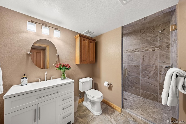 1999 Champions Cir, Castle Rock, CO 80104 - full bathroom with a stall shower, vanity, and a textured ceiling