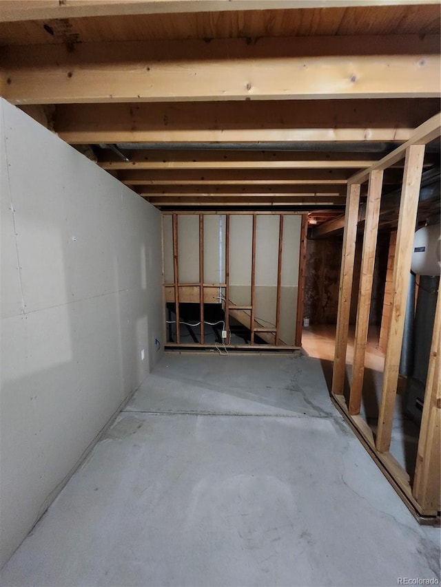 view of unfinished below grade area