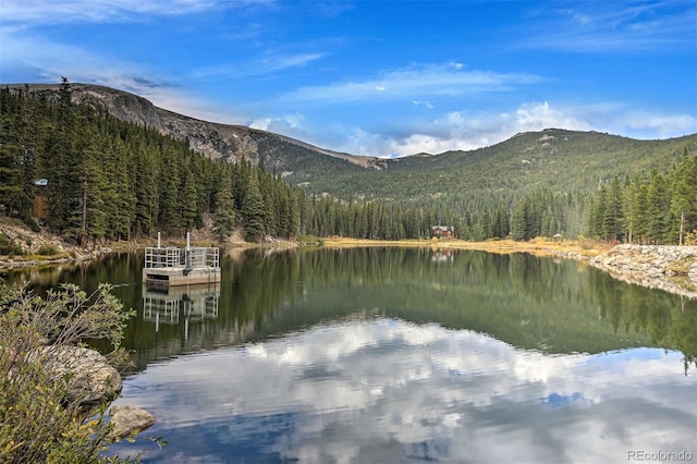 609 Brook Dr, Idaho Springs, CO 80452 - water view with a forest and a mountainous background
