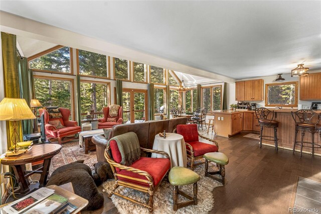 609 Brook Dr, Idaho Springs, CO 80452 - living room with dark wood finished floors