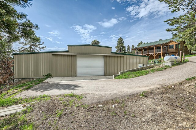 view of garage