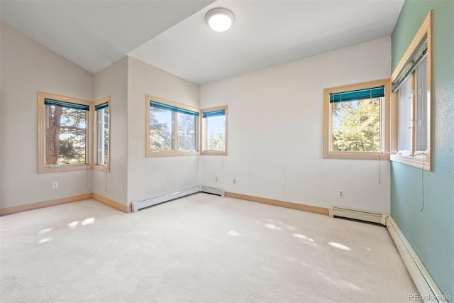 23655 Currant Dr, Golden, CO 80401 - carpeted spare room featuring baseboard heating, baseboards, and a baseboard radiator