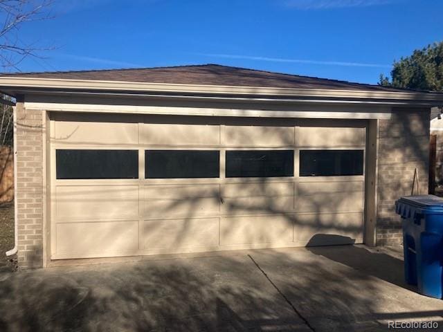 view of garage