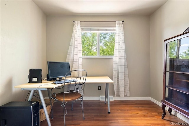 4351 S Evanston Ct, Aurora, CO 80015 - office with wood finished floors and baseboards