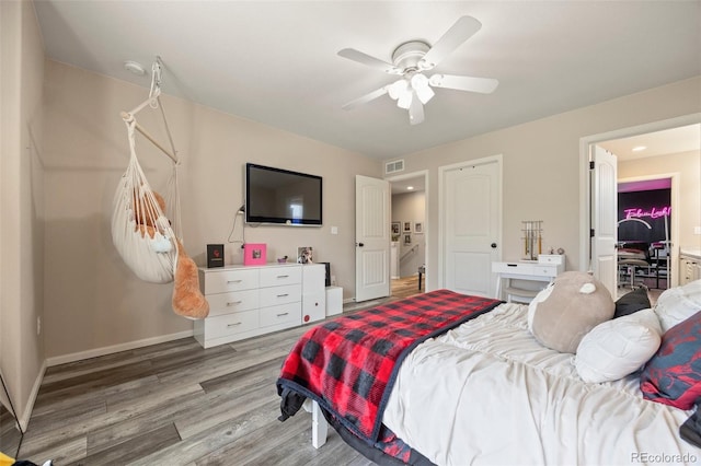 3871 Starry Night Loop, Castle Rock, CO 80109 - bedroom with light wood-type flooring and ceiling fan
