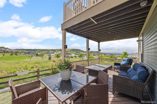3871 Starry Night Loop, Castle Rock, CO 80109 - deck featuring an outdoor living space and outdoor dining space