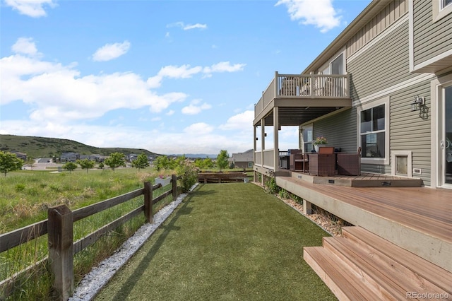 3871 Starry Night Loop, Castle Rock, CO 80109 - view of yard featuring a deck with mountain view