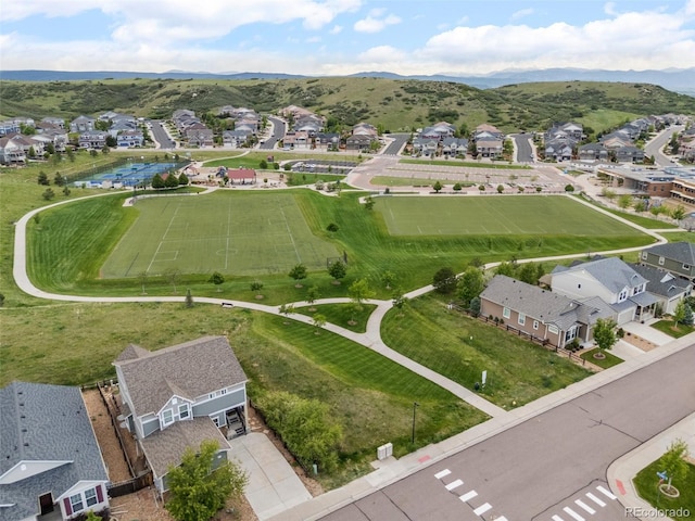 3871 Starry Night Loop, Castle Rock, CO 80109 - aerial perspective of suburban area with a mountain backdrop