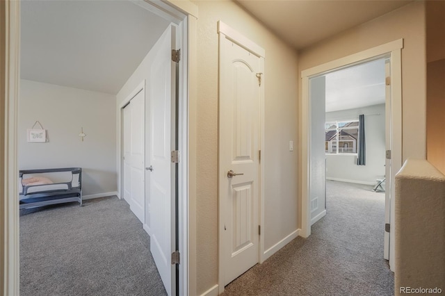 hallway with carpet