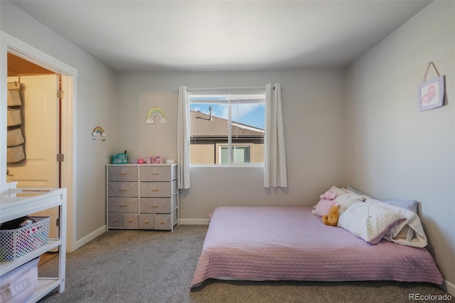 bedroom featuring light colored carpet